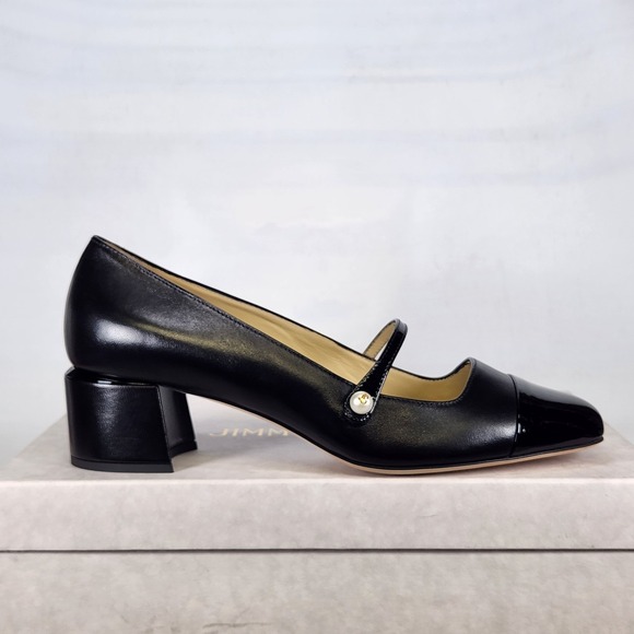 Jimmy Choo Shoes - Jimmy Choo Elisa 45 Pumps Women Size 38.5 Black Patent Nappa Leather Mary Jane